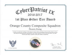 OCCS Award certificate